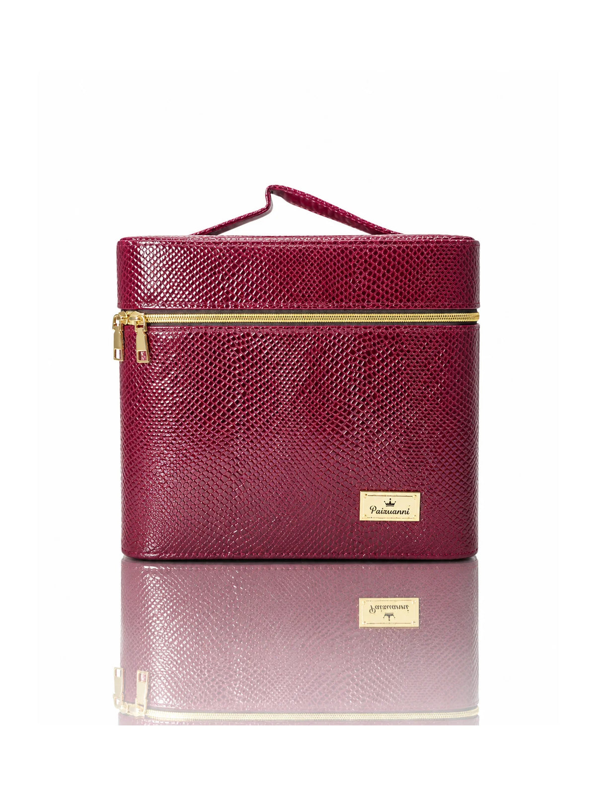 Karry House Premium Textured Multi-Layer Vanity Case – Maroon