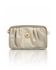 Pleated PU Leather Crossbody Bag - Taupe