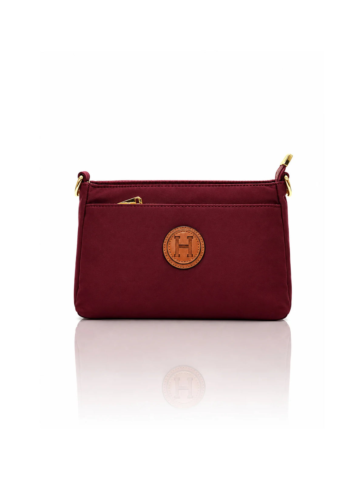 Ladies Nylon Sling Shoulder Bag - Burgundy