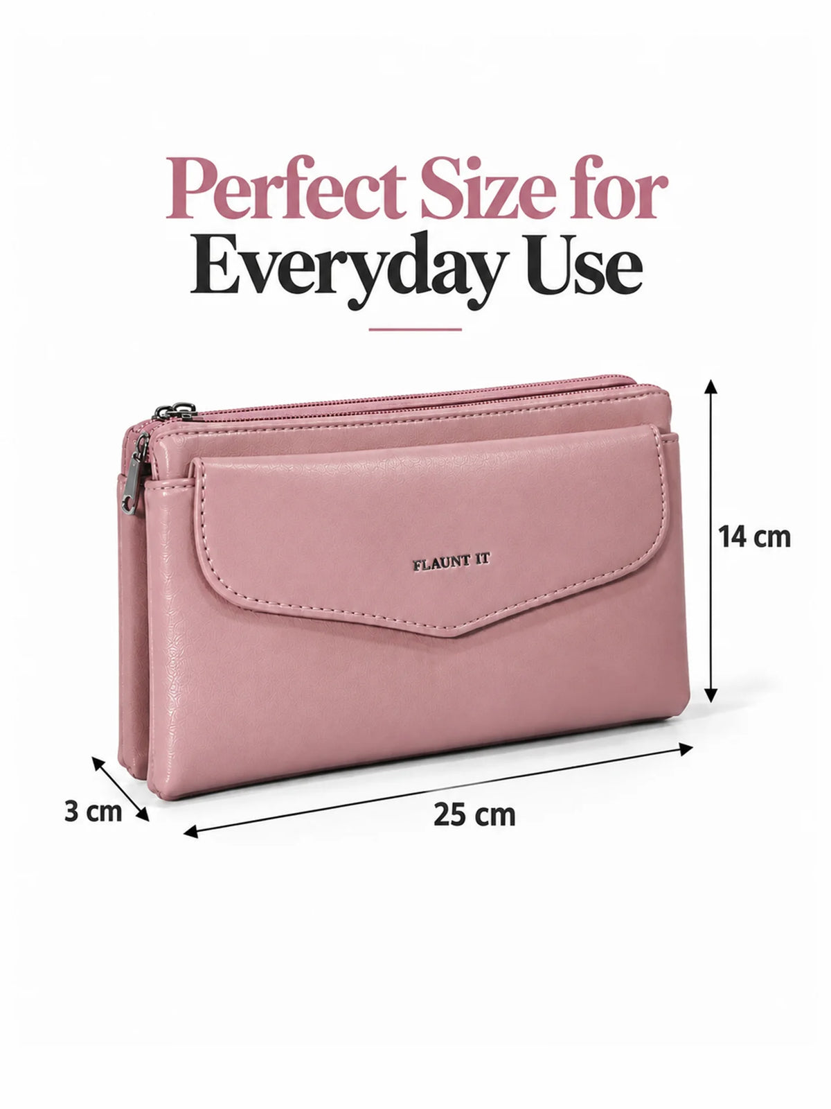 Women’s Daily Use Crossbody Handbag - Dusty Pink Purse