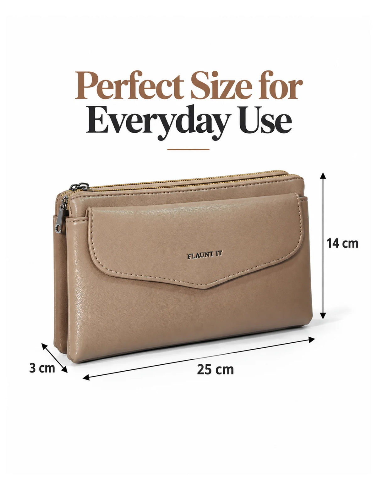 Women’s Daily Use Crossbody Handbag - Brown Purse