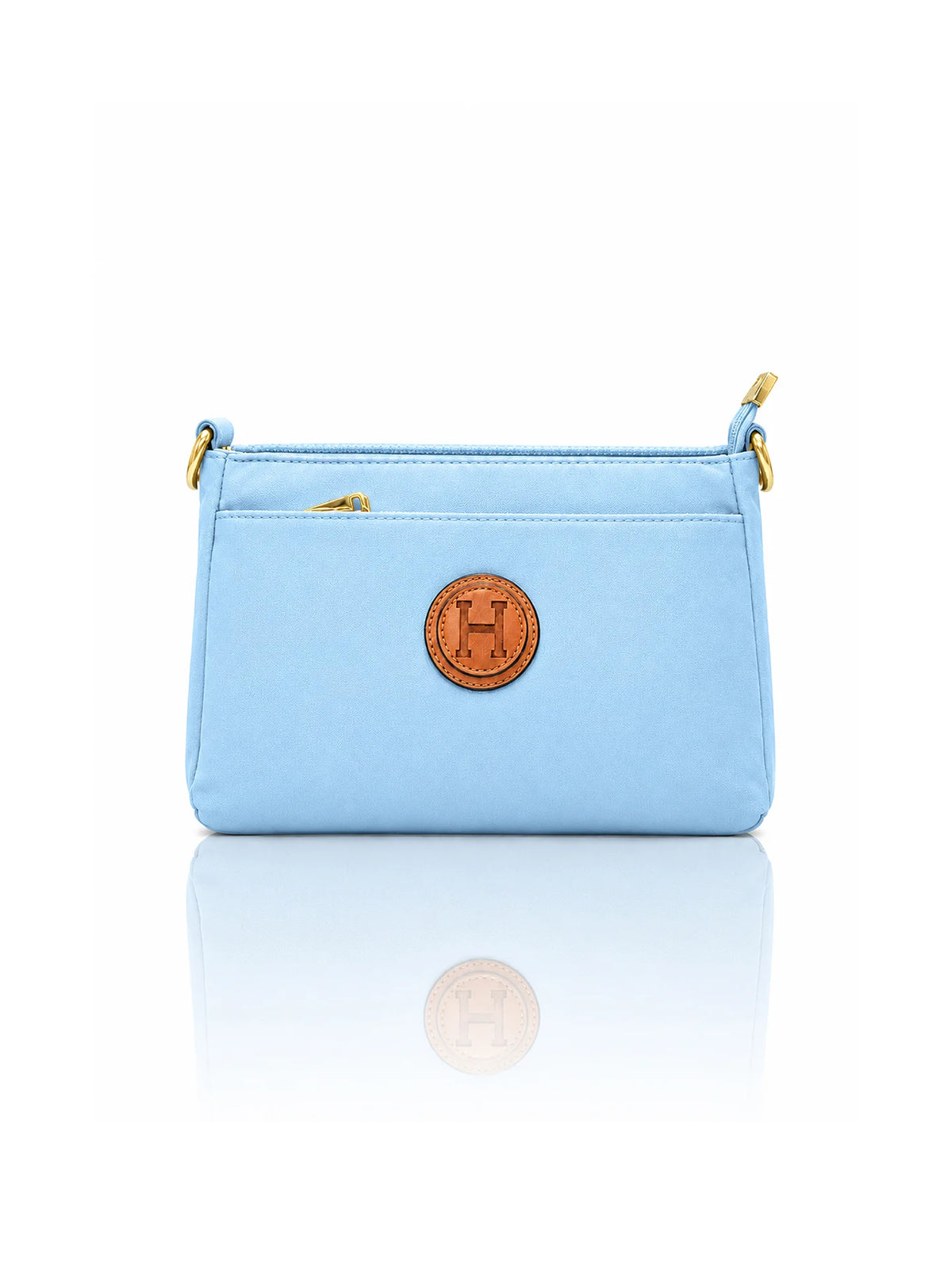 Ladies Nylon Sling Shoulder Bag - Light Blue