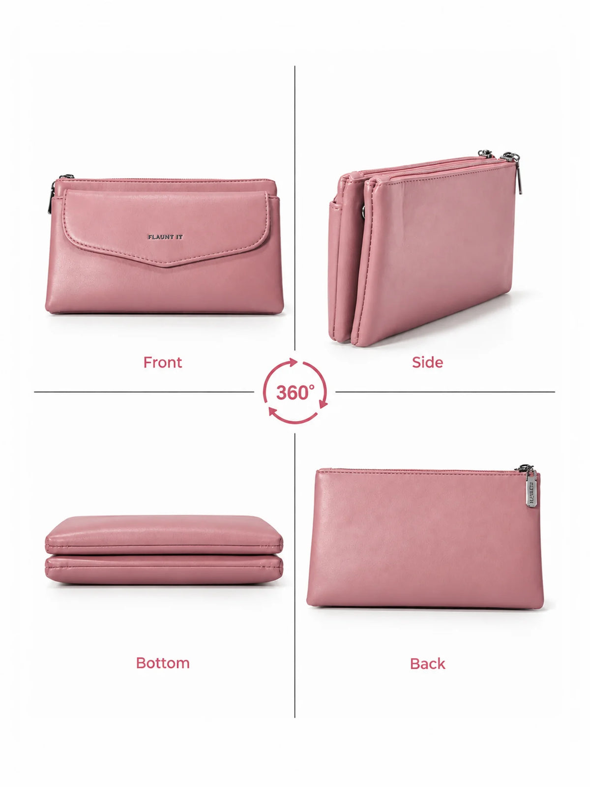 Women’s Daily Use Crossbody Handbag - Dusty Pink Purse