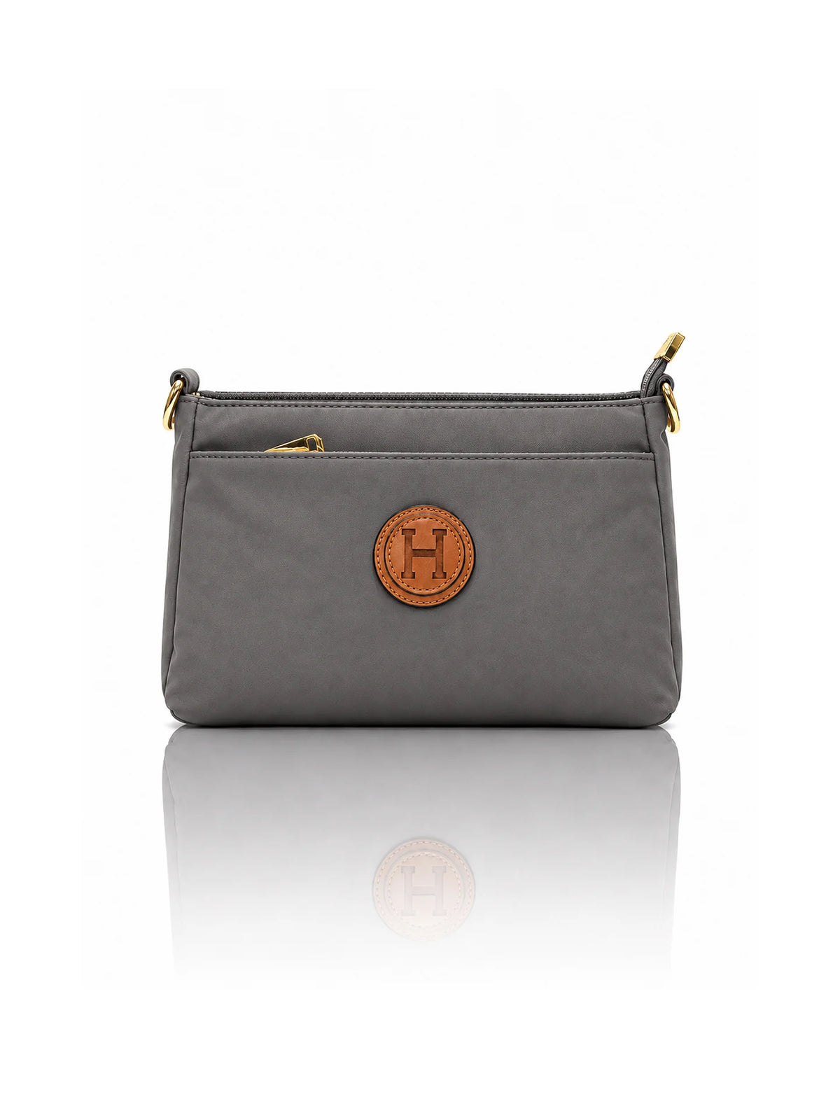 Ladies Nylon Sling Shoulder Bag - Dark Grey