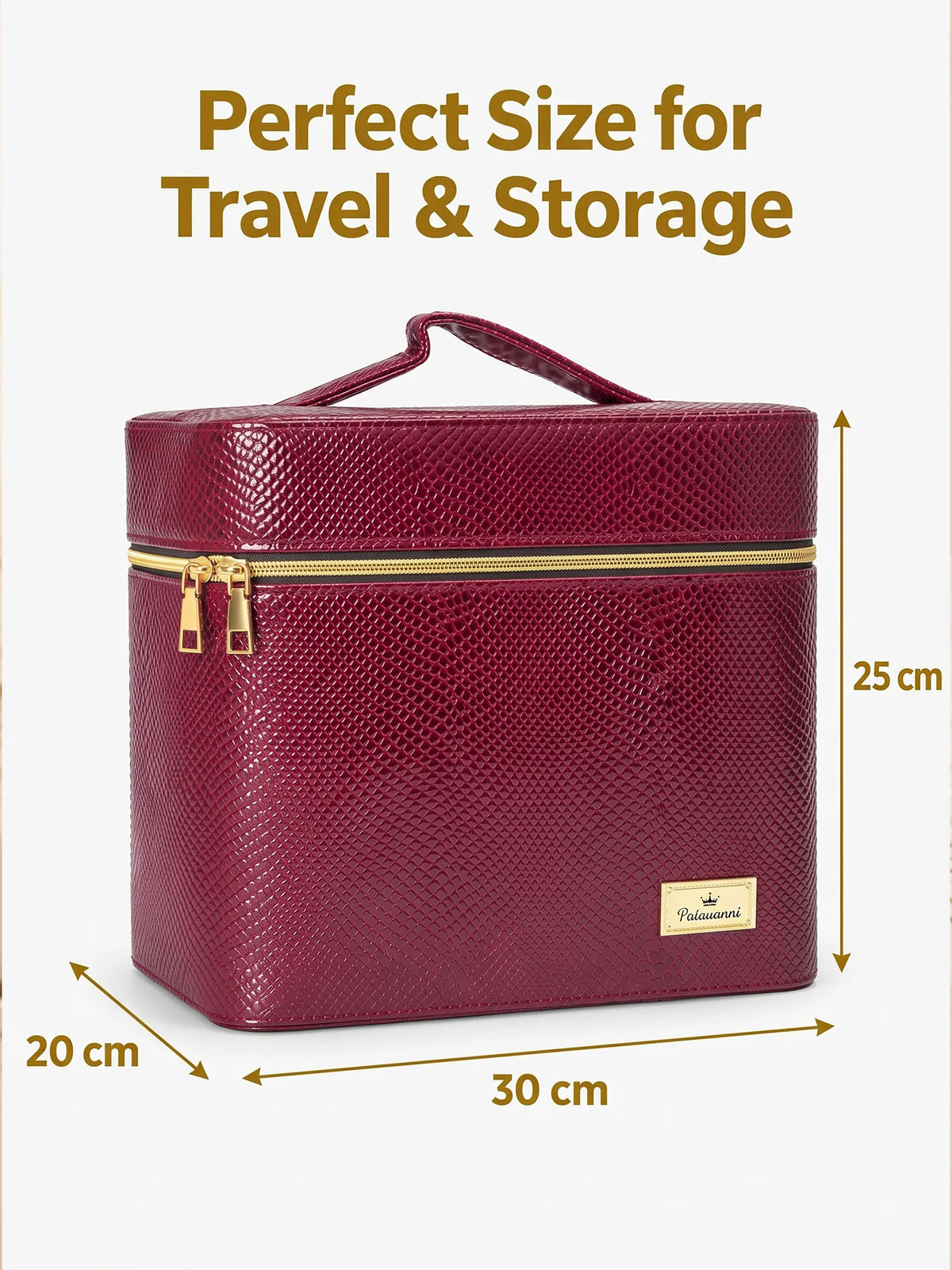 Karry House Premium Textured Multi-Layer Vanity Case – Maroon