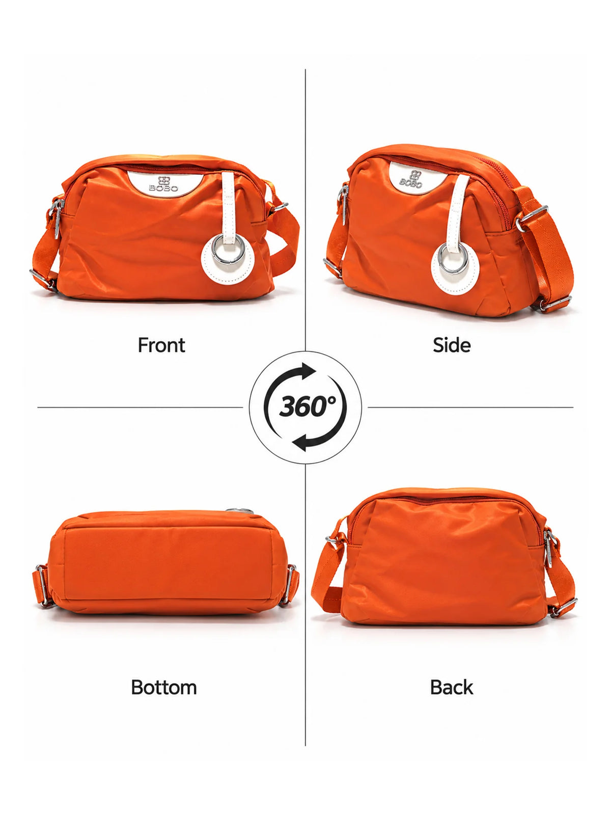 BOBO Orange Nylon Sling Bag - Daily Handbag