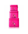 Premium 3-Piece Vanity Case Set – Hot Pink Makeup Organizer