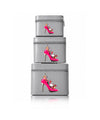 Premium 3-Piece Vanity Case Set – Grey Makeup Organizer