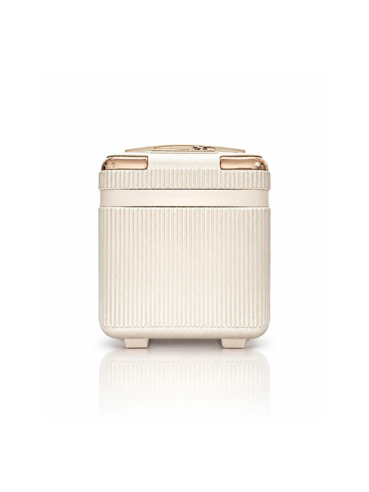 Cream White Premium Textured Vanity Case - Medium