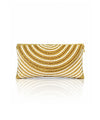 Beaded Gold & White Pearl Clutch Bag - Ethnic Handbag