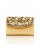 Pearl & Shell Embellished Jute Clutch – Golden Ethnic Bag