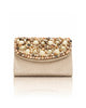 Pearl & Shell Embellished Jute Clutch – Beige Ethnic Bag