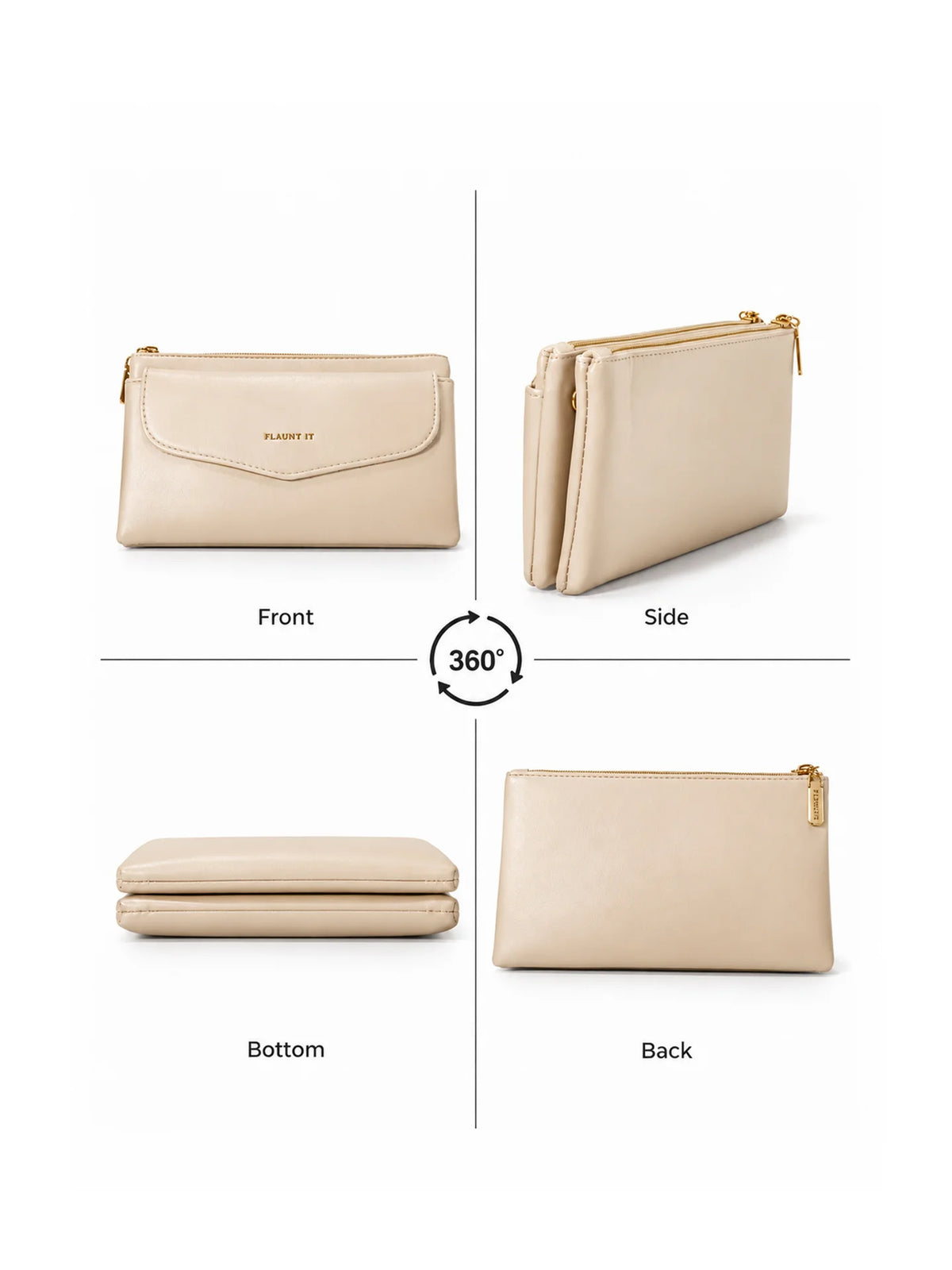 Women’s Daily Use Crossbody Handbag - Beige Purse
