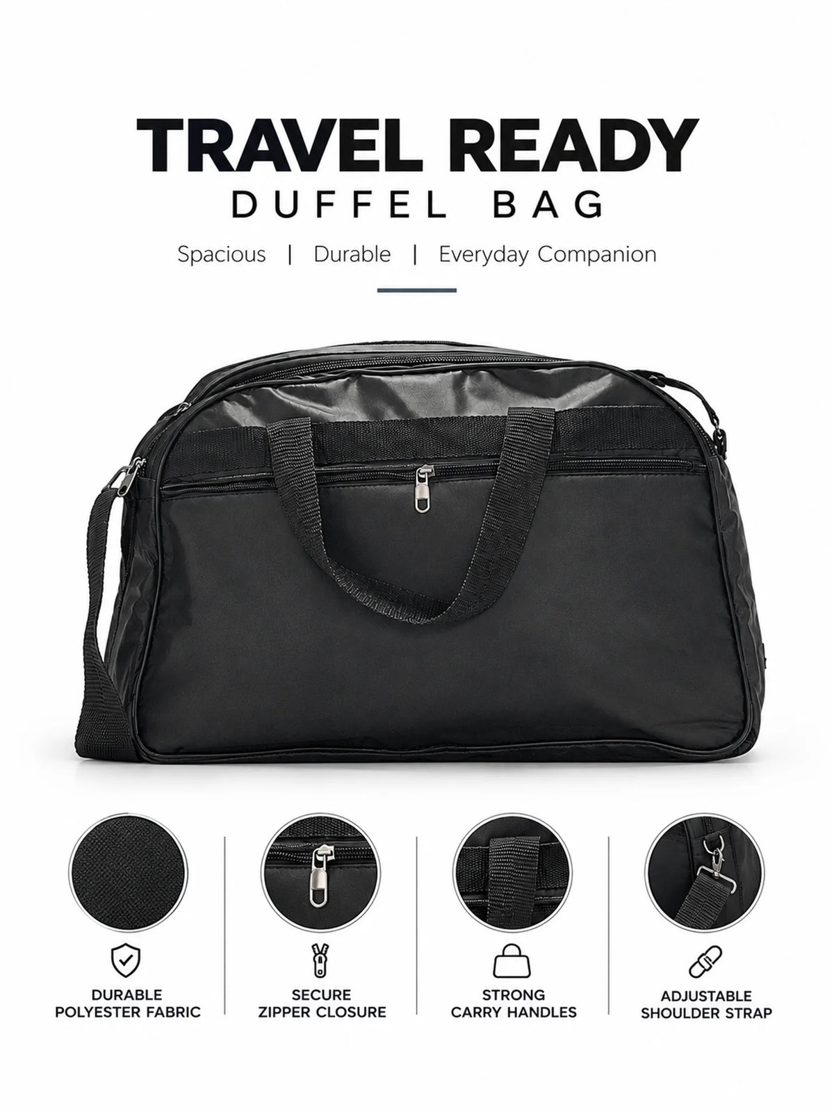 LUDAN Travel Duffel Bag – Charcoal Black