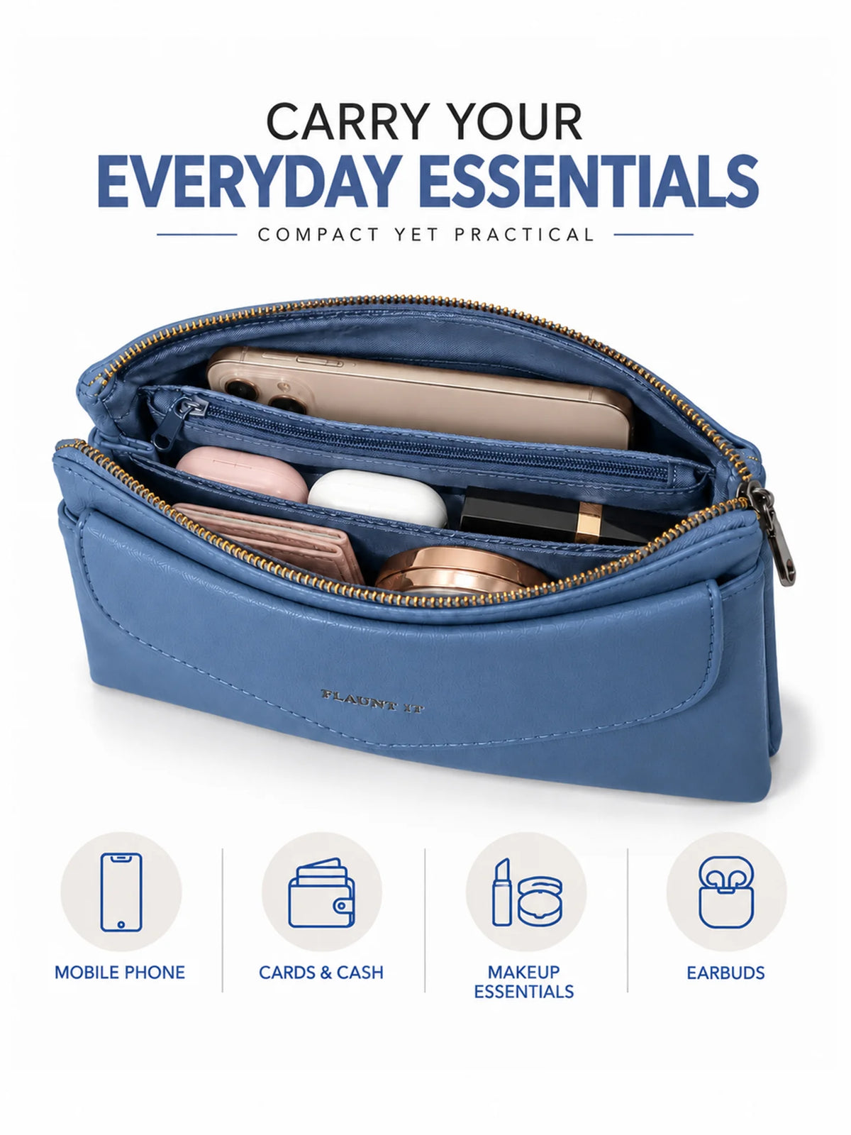 Women’s Daily Use Crossbody Handbag - Blue Purse