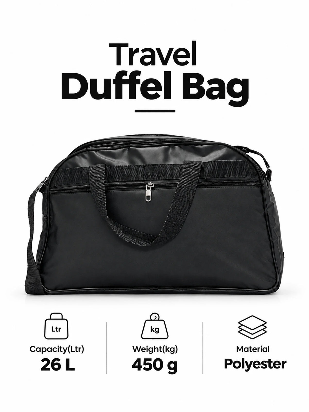 LUDAN Travel Duffel Bag – Charcoal Black