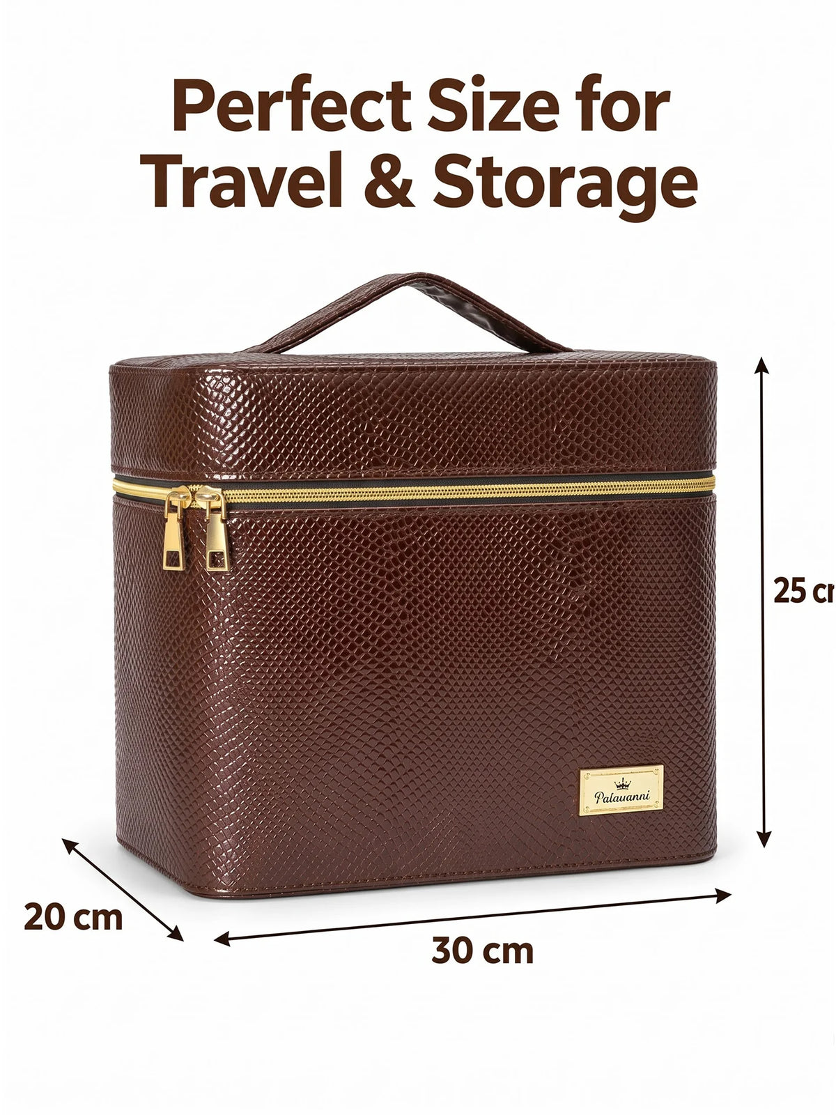 Karry House Premium Textured Multi-Layer Vanity Case – Brown