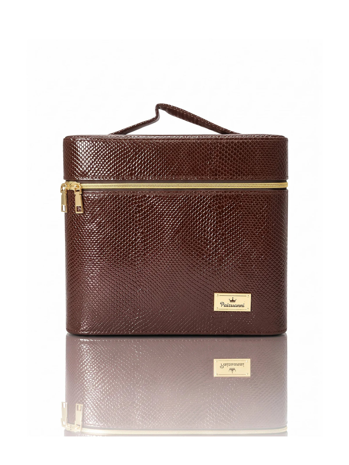 Karry House Premium Textured Multi-Layer Vanity Case – Brown