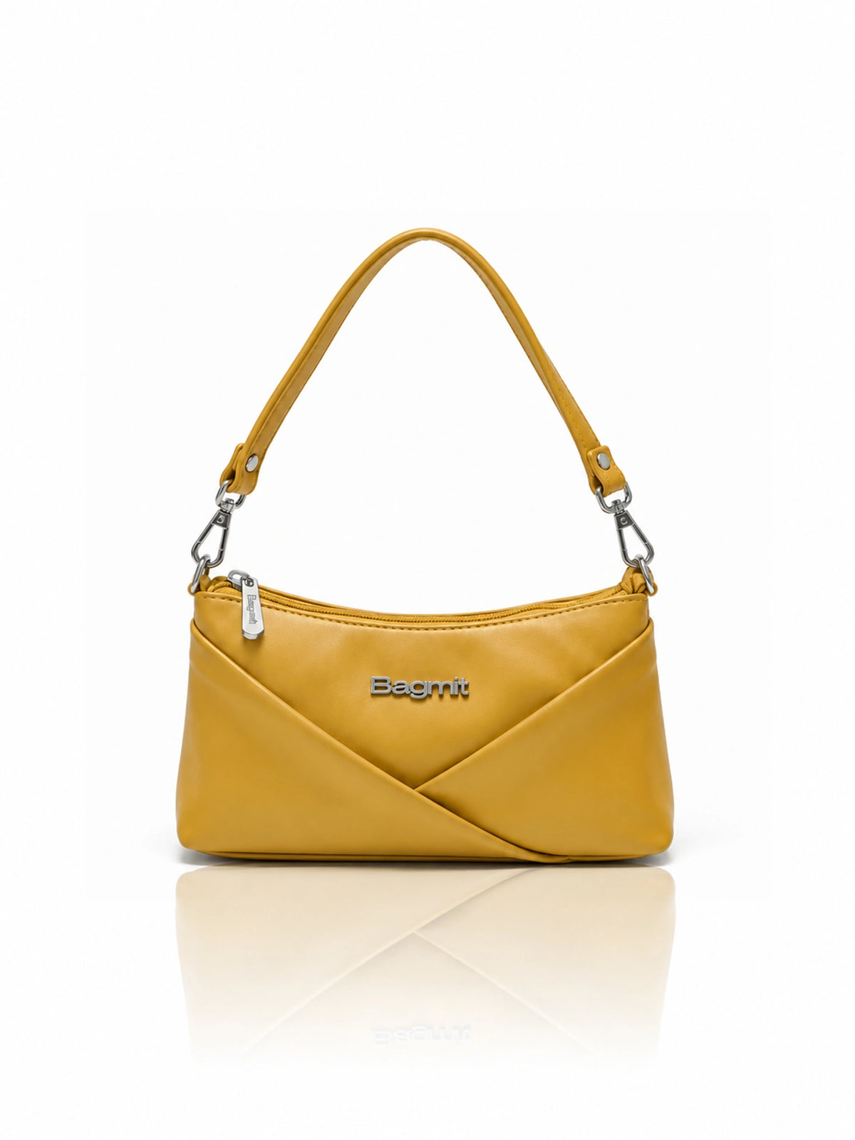 Women’s PU Leather Crossbody Shoulder Bag - Mustard