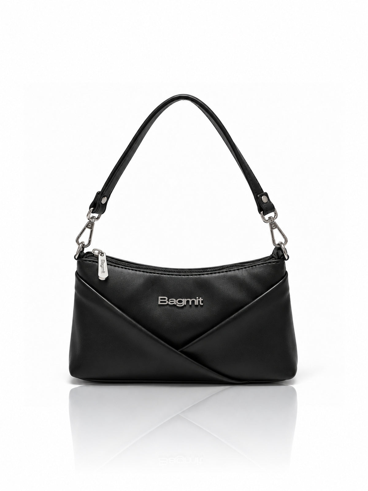 Women’s PU Leather Crossbody Shoulder Bag - Black