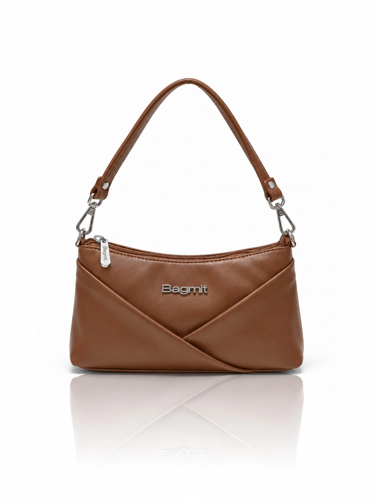 Women’s PU Leather Crossbody Shoulder Bag - Brown