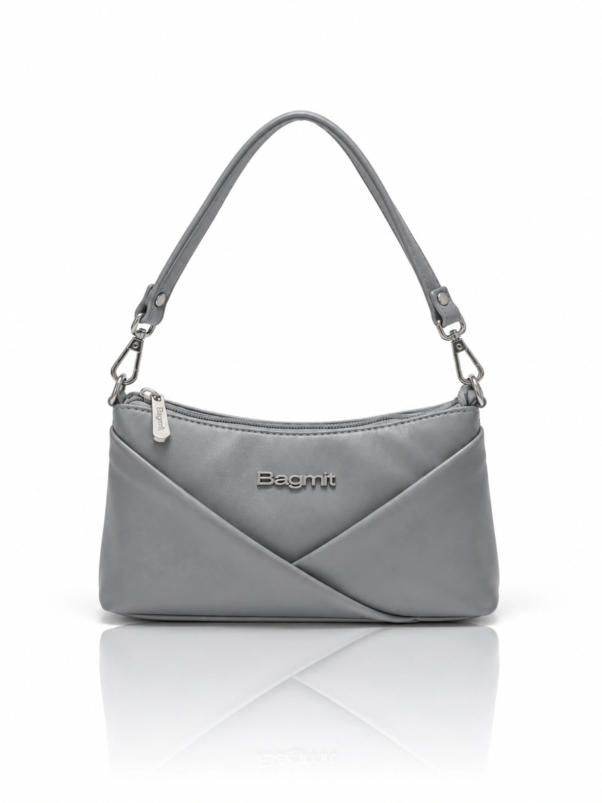Women’s PU Leather Crossbody Shoulder Bag - Grey