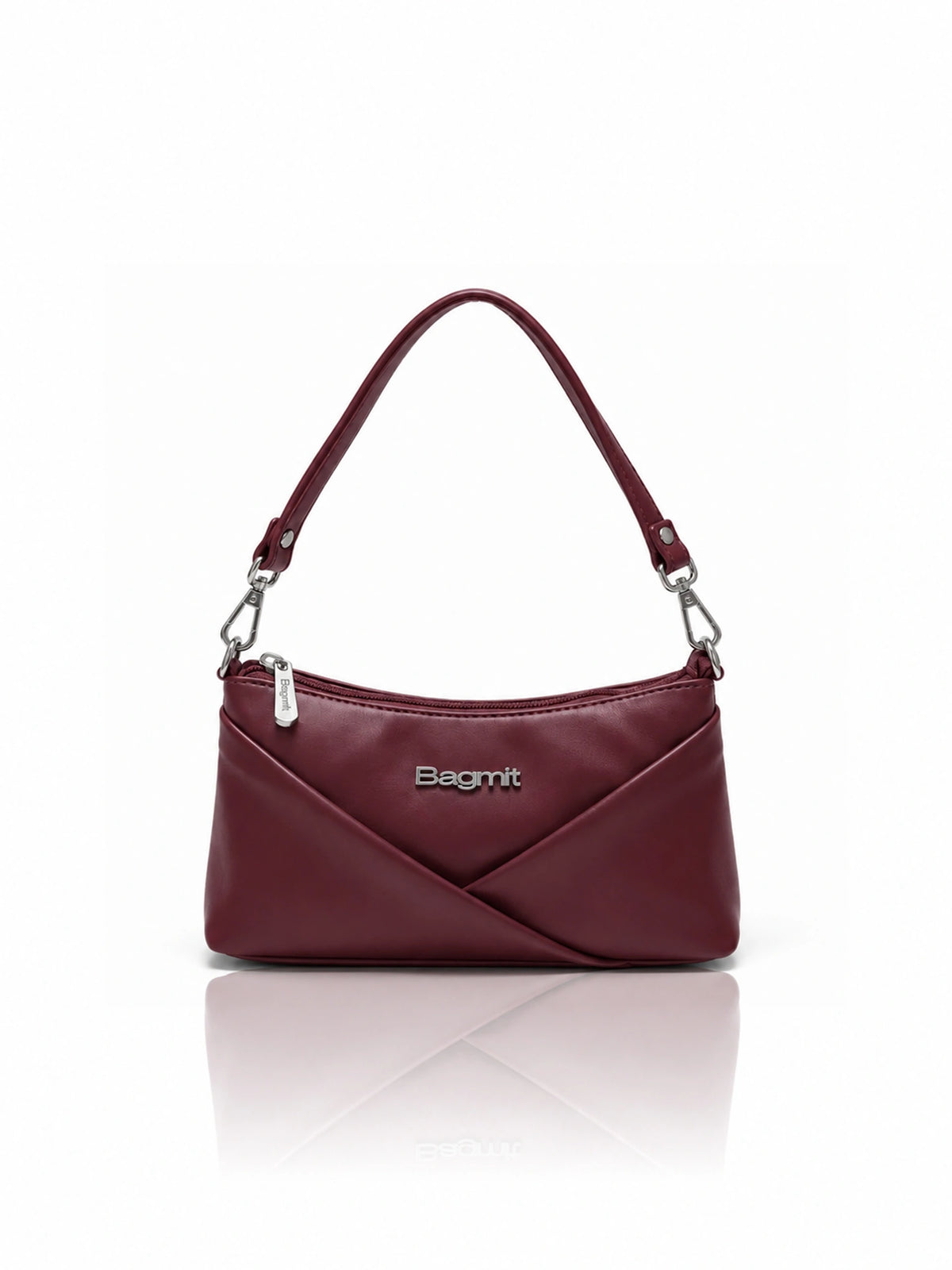 Women’s PU Leather Crossbody Shoulder Bag - Wine