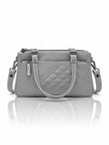 Quilted Sling Bag with Adjustable Strap - Grey Shade
