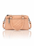 Quilted Sling Bag with Adjustable Strap - Peach Shade