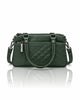 Quilted Sling Bag with Adjustable Strap - Dark Green Shade