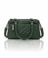 Quilted Sling Bag with Adjustable Strap - Dark Green Shade