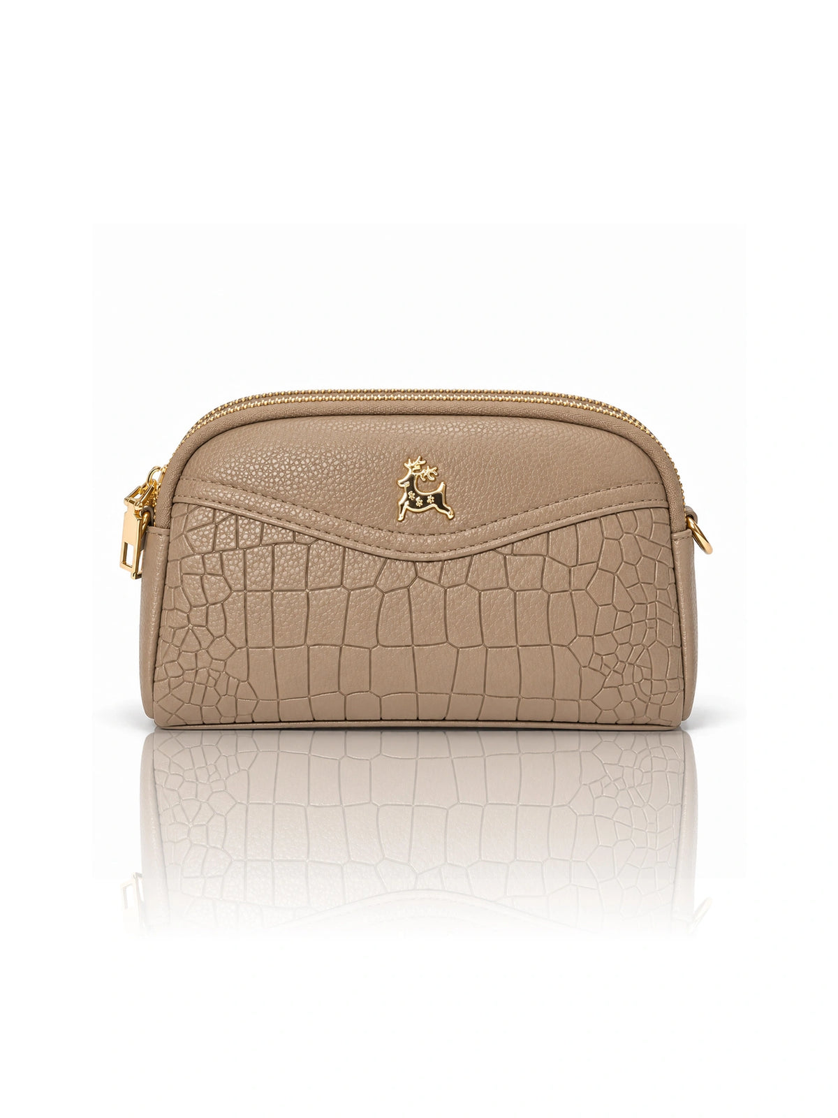 Premium Textured Crossbody Sling Bag – Beige