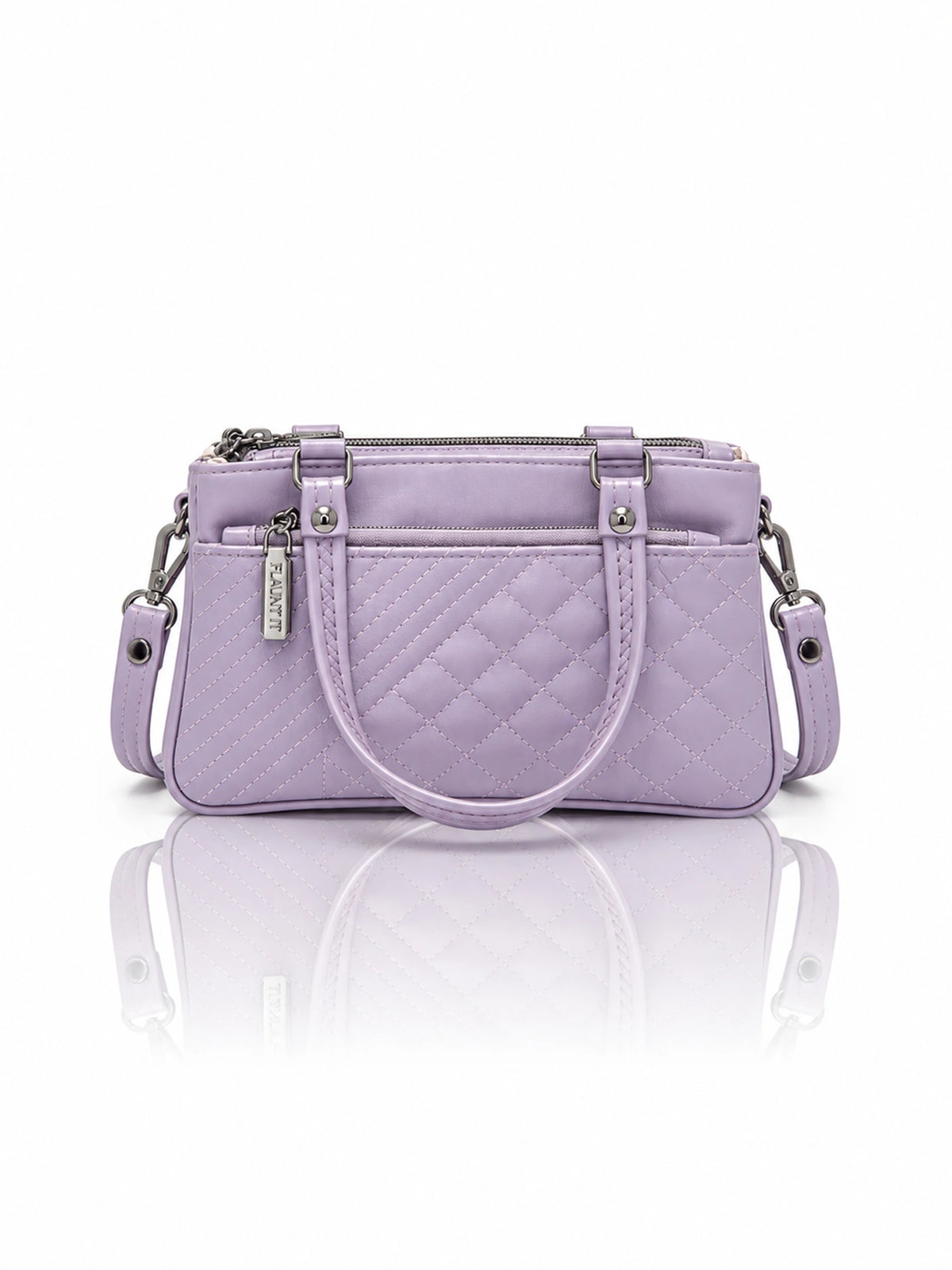 Quilted Sling Bag with Adjustable Strap - Lavender Shade