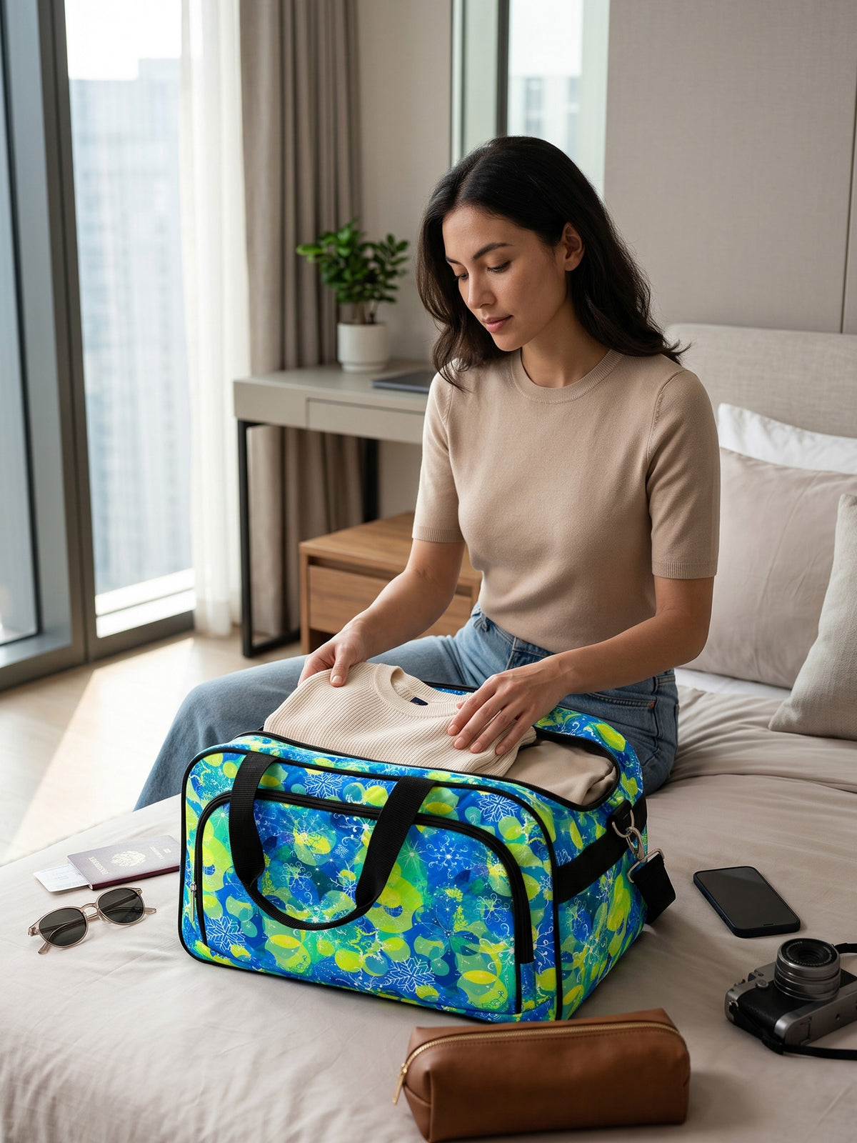 Karry House Foldable Zippered Travel Bag Green