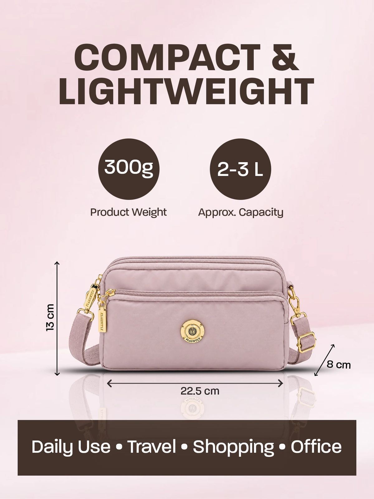 Stylish Fluänt Women’s Sling Bag – Pink Crossbody Bag