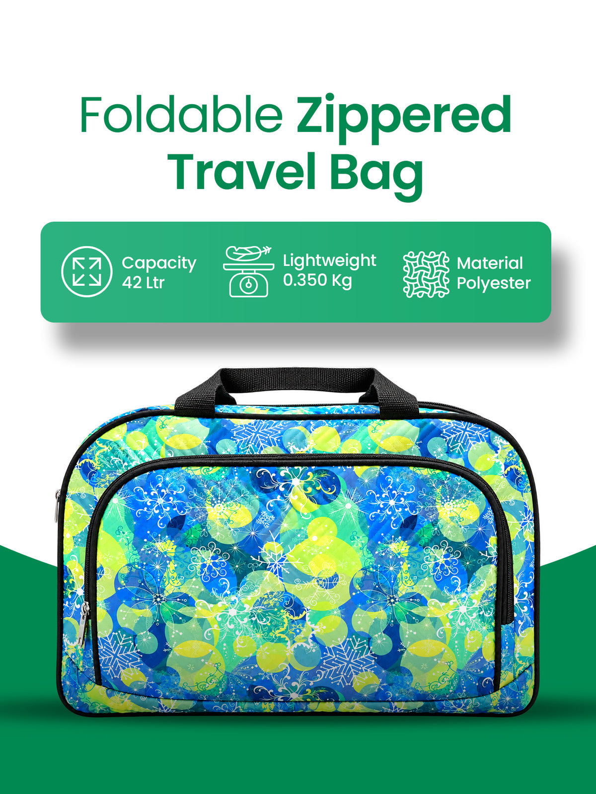 Karry House Foldable Zippered Travel Bag Green