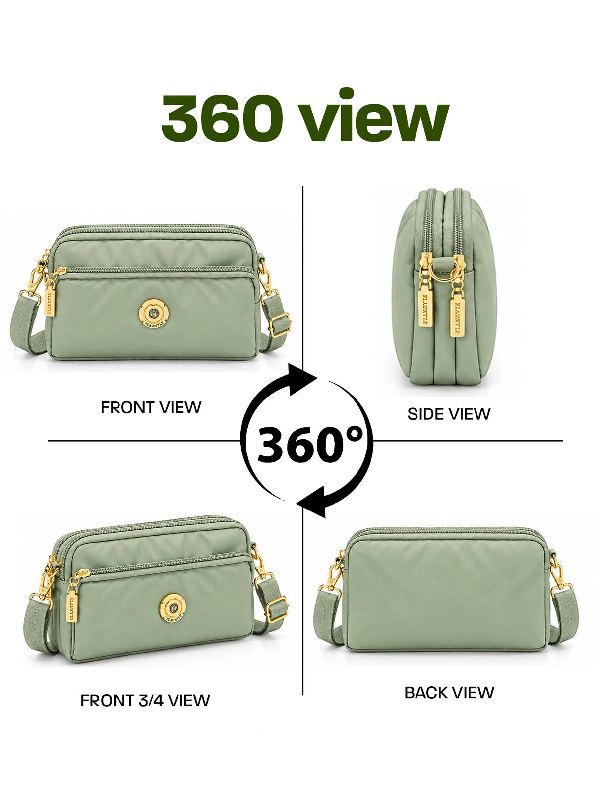 Stylish Fluänt Women’s Sling Bag – Green Crossbody Bag