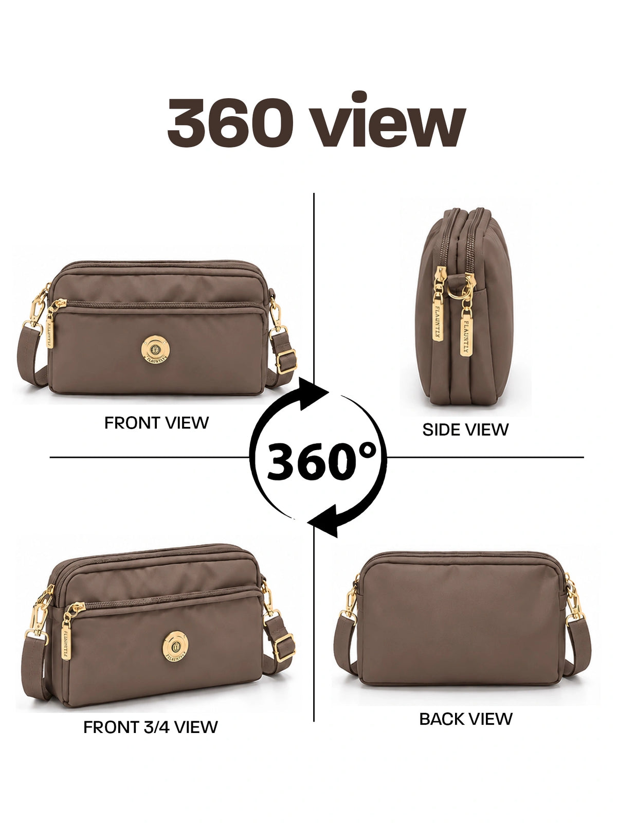 Stylish Fluänt Women’s Sling Bag – Brown Crossbody Bag