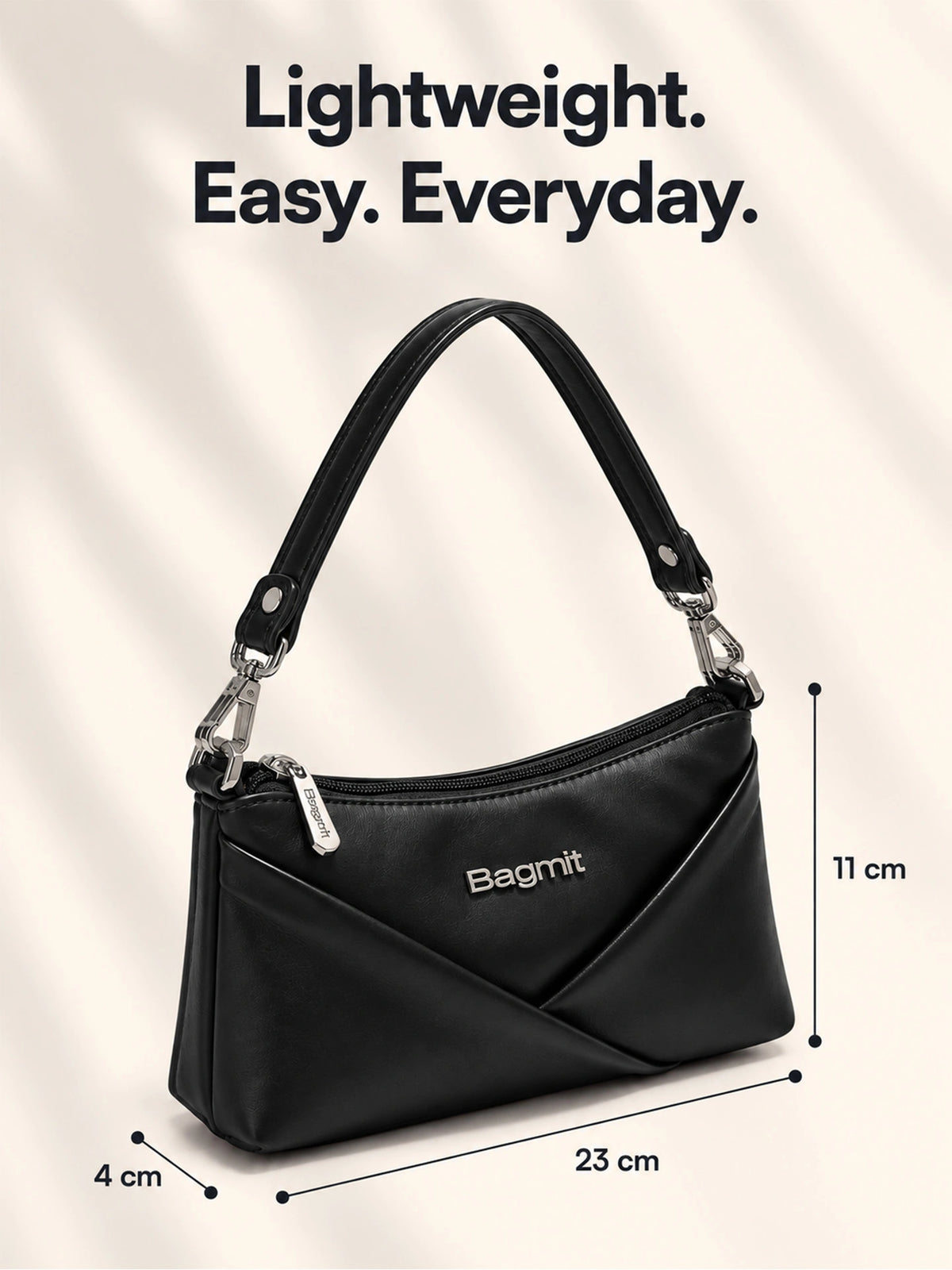 Women’s PU Leather Crossbody Shoulder Bag - Black