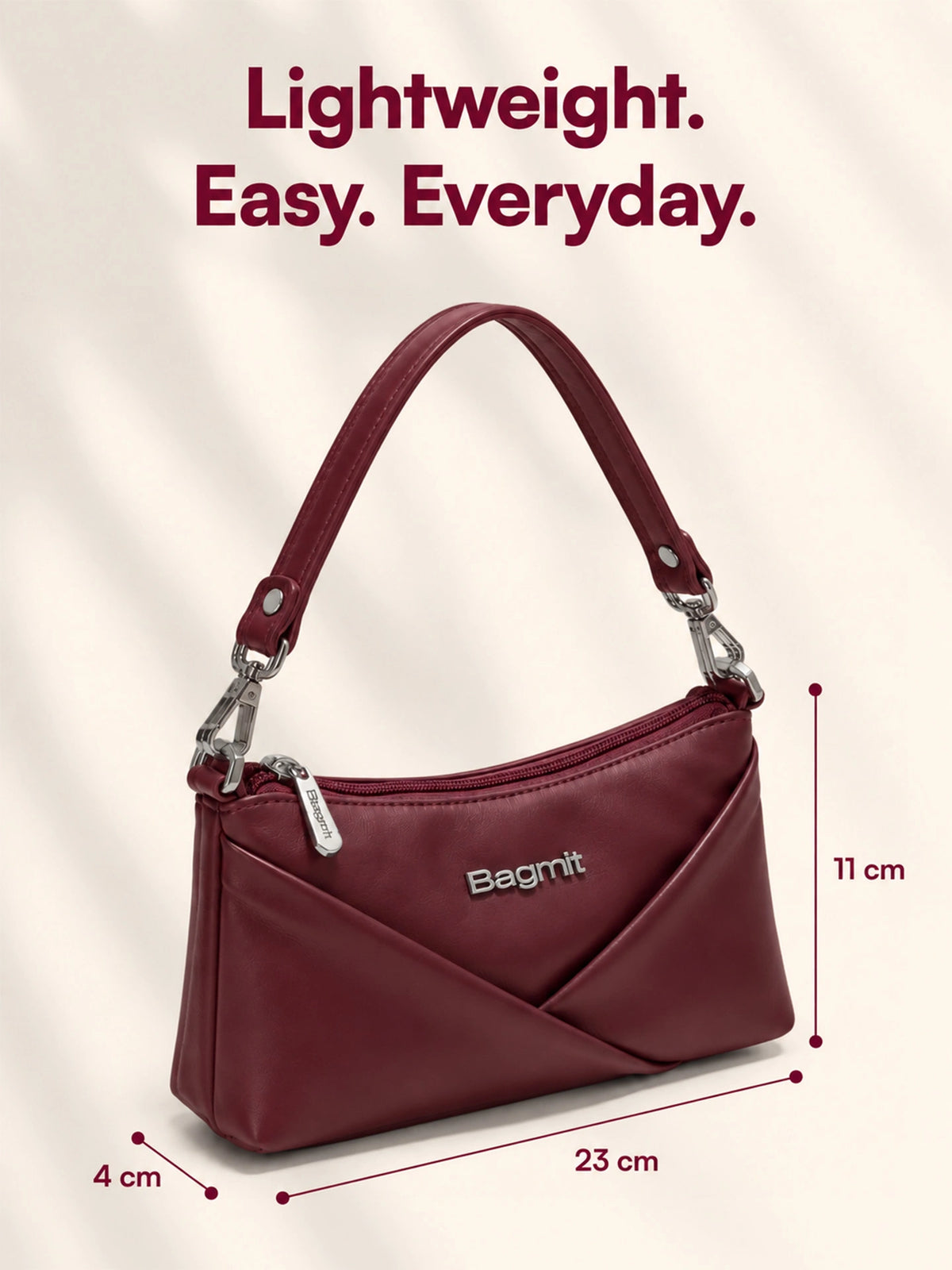 Women’s PU Leather Crossbody Shoulder Bag - Wine