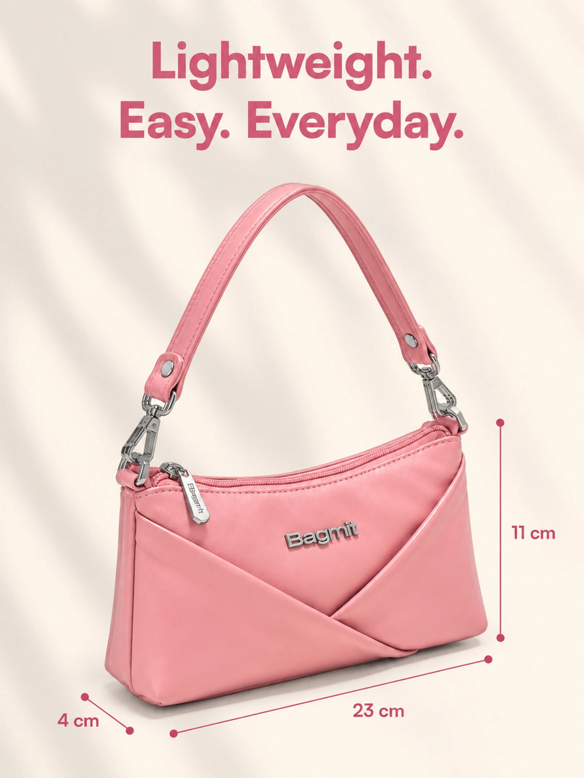 Women’s PU Leather Crossbody Shoulder Bag - Pink