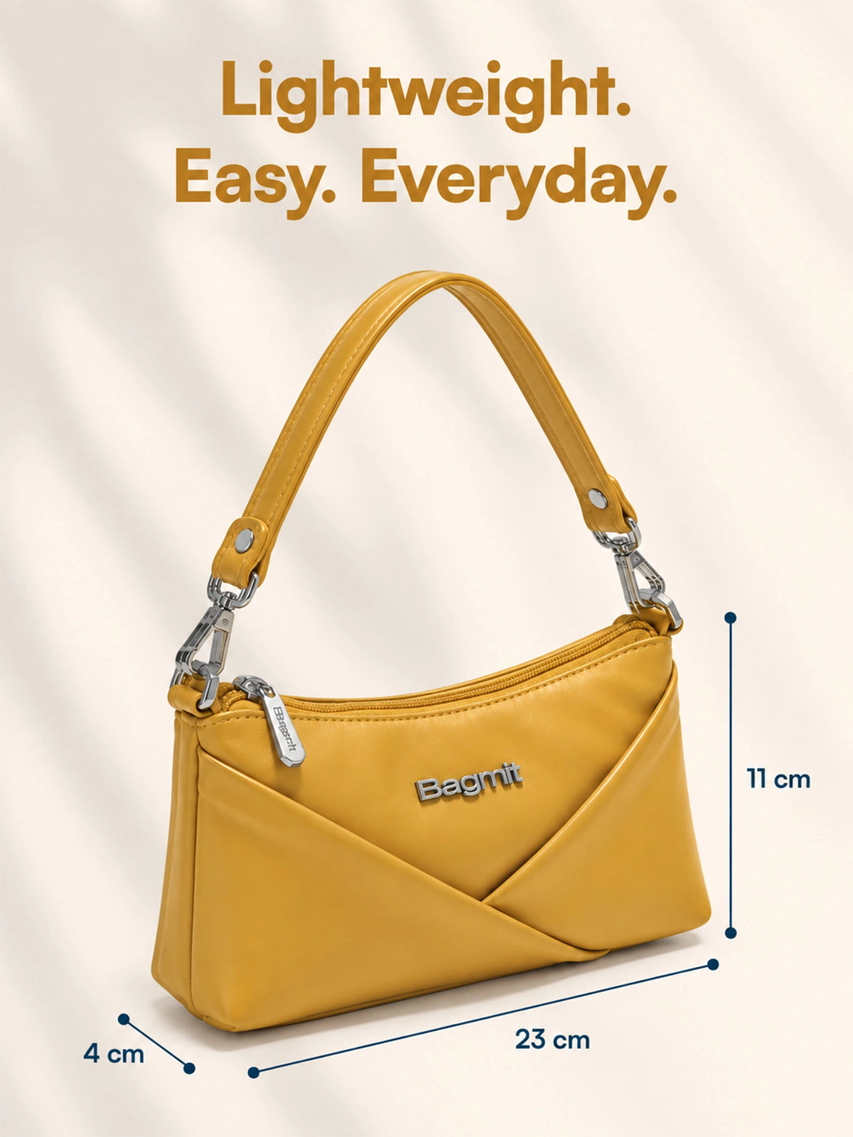 Women’s PU Leather Crossbody Shoulder Bag - Mustard