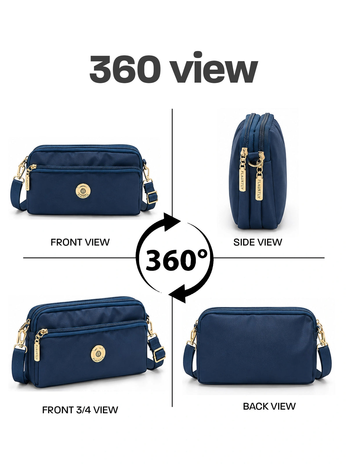 Stylish Fluänt Women’s Sling Bag – Blue Crossbody Bag