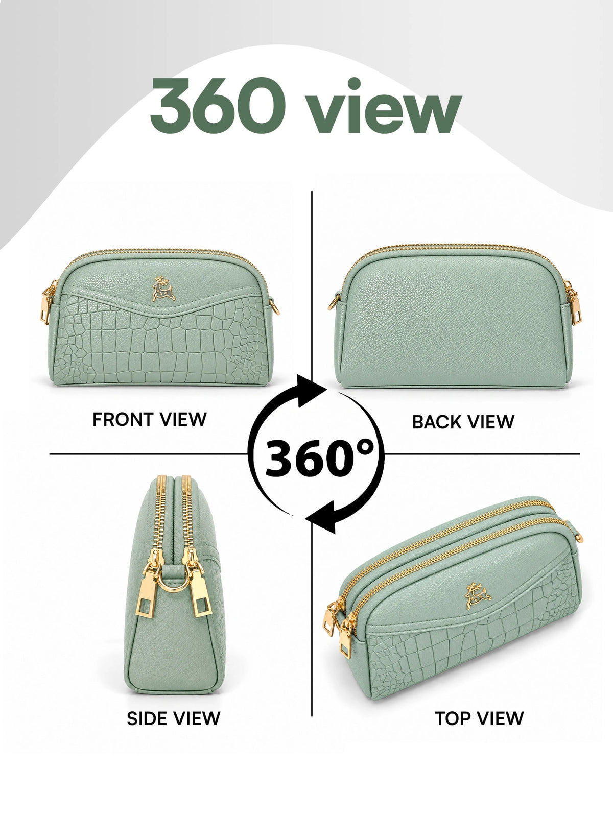 Premium Textured Crossbody Sling Bag – Mint Green