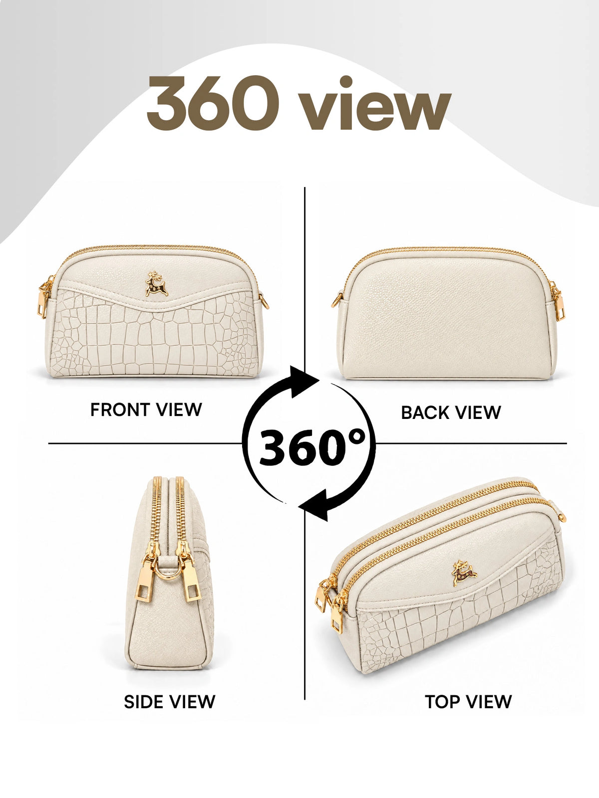 Premium Textured Crossbody Sling Bag – Off White