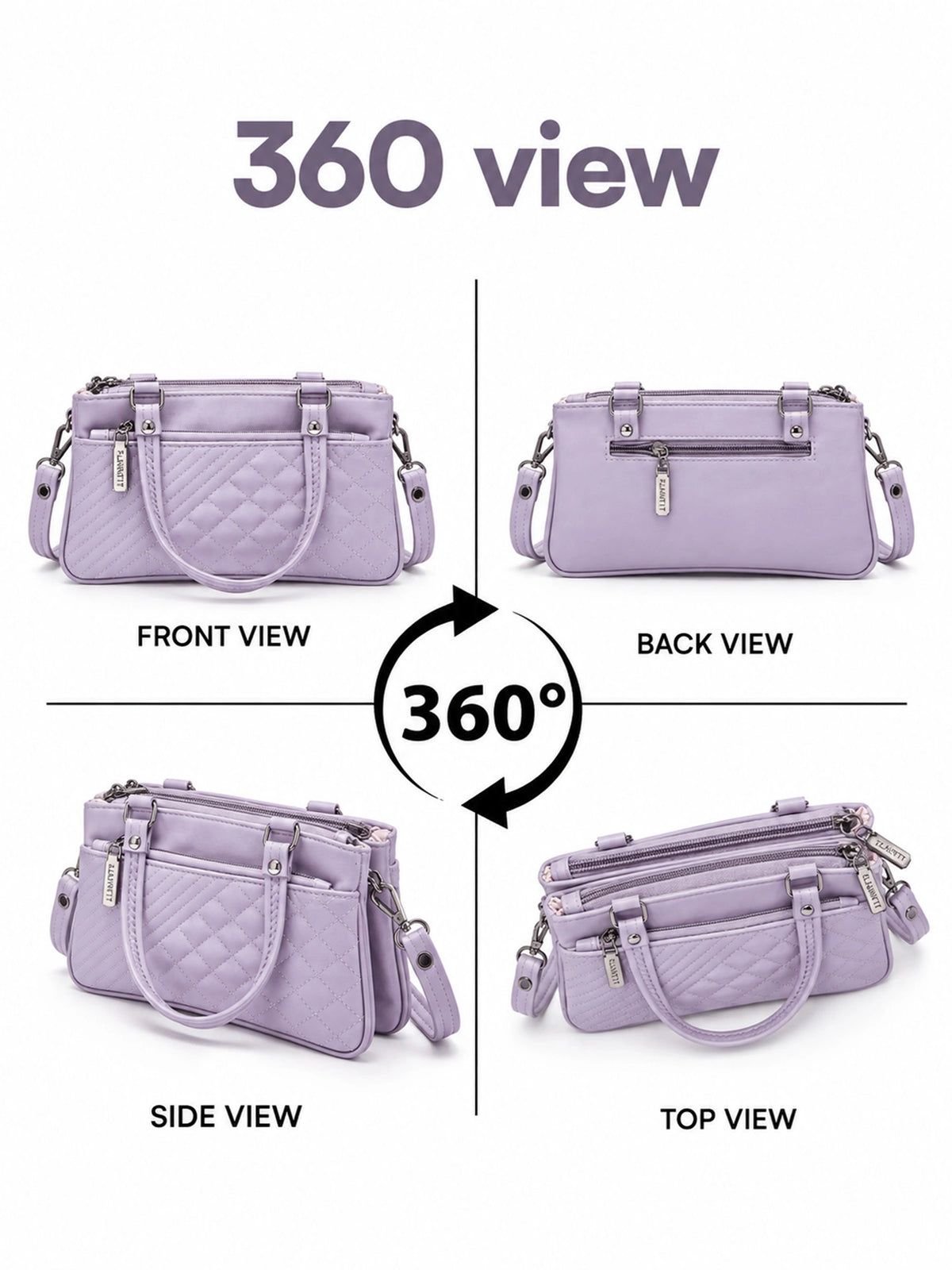 Quilted Sling Bag with Adjustable Strap - Lavender Shade