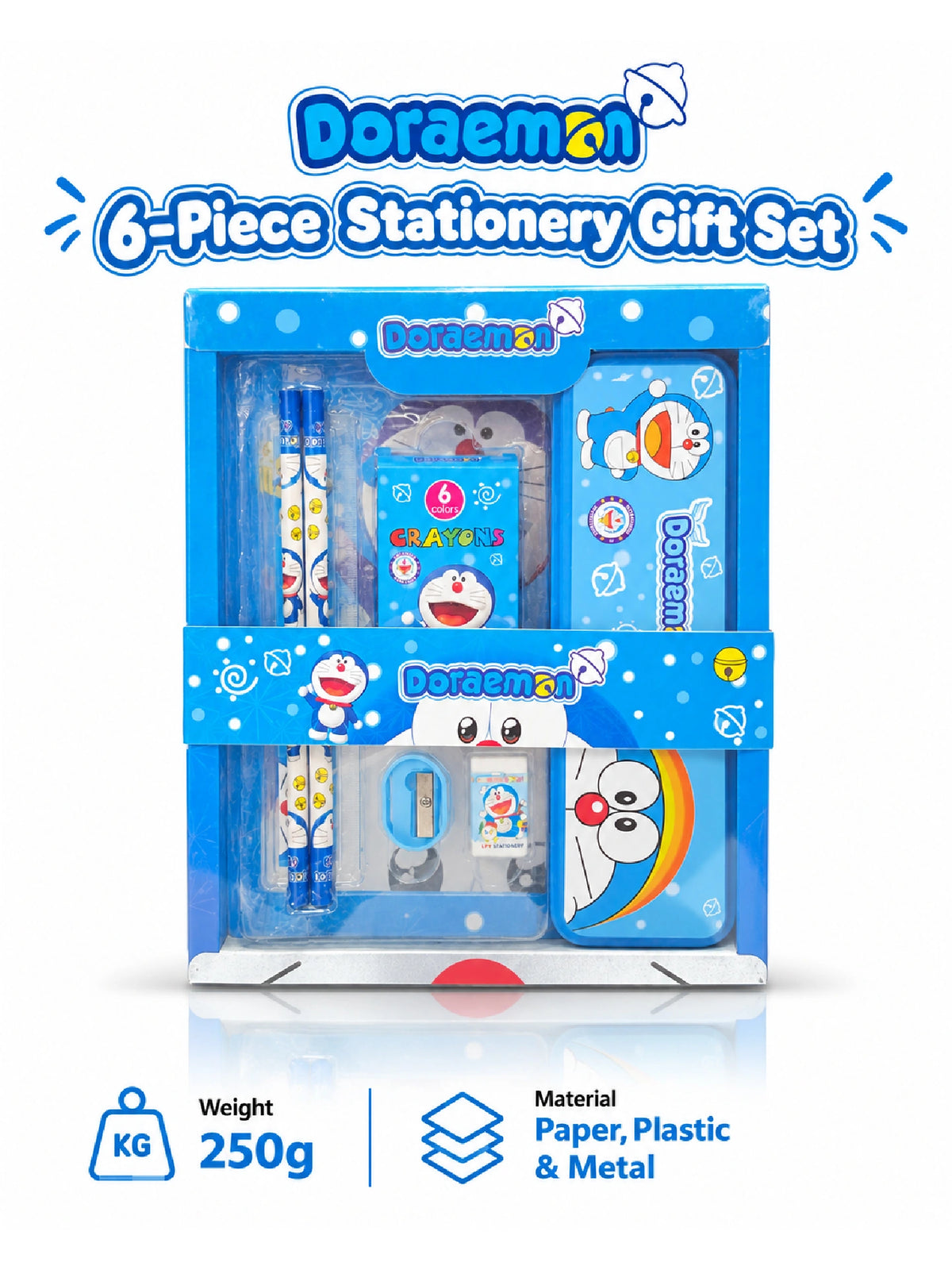 Doraemon 6-Piece Kids Stationery Gift Set – School kit