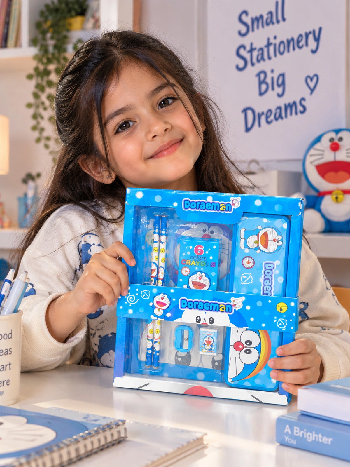 Doraemon 6-Piece Kids Stationery Gift Set – School kit
