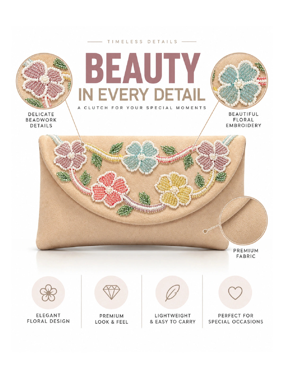 Floral Embroidered Envelope Clutch – Ethnic bag