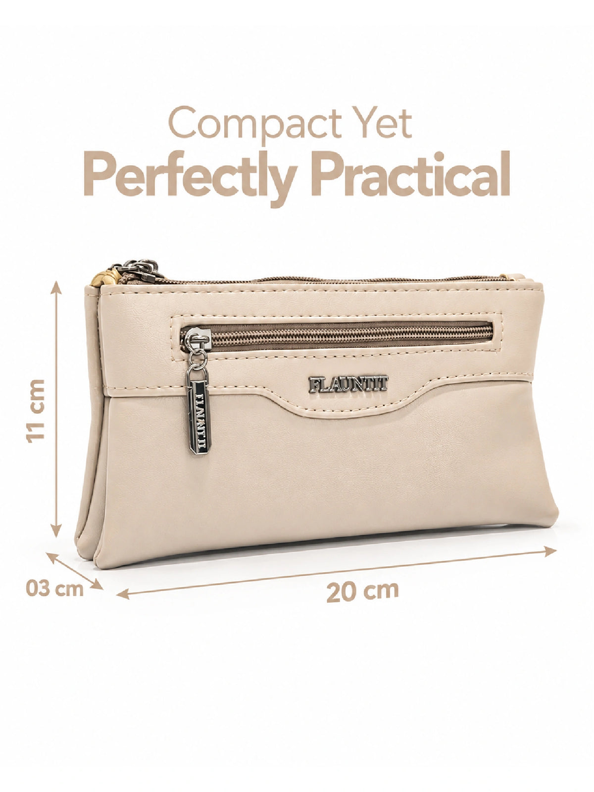 Flauntit Ladies Hand Purse - Light Beige Sling Bag